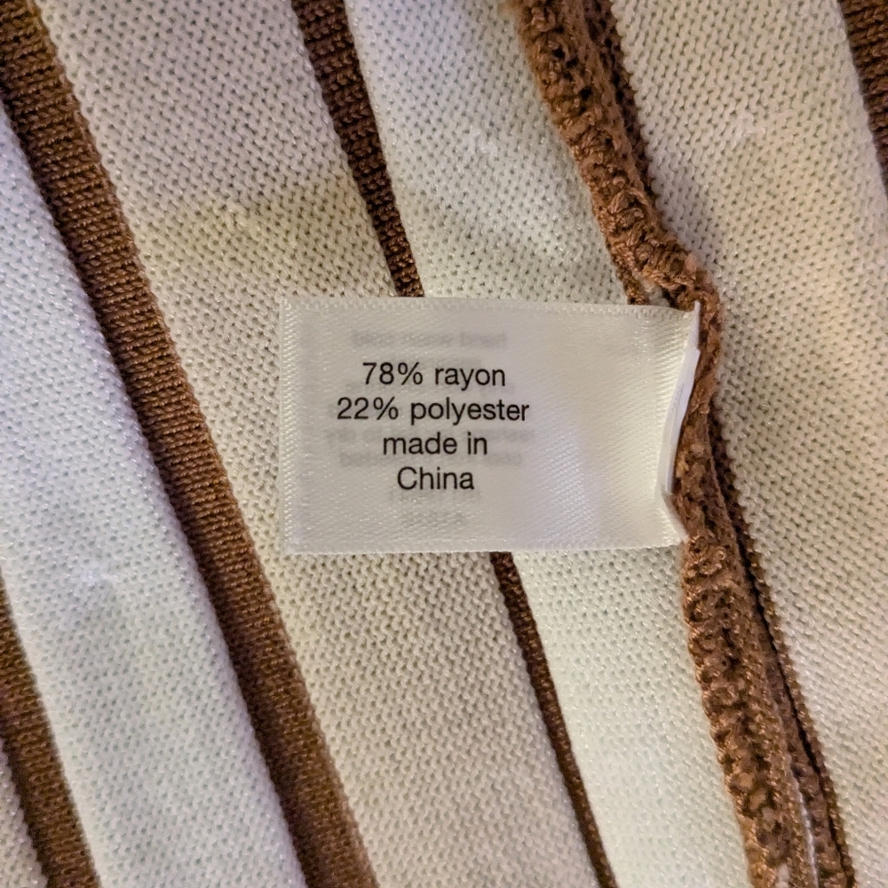 NWT Lane Bryant Stretchy Pleated Caramel/Cream Dress. Sz 18/20 - Picture 13 of 14